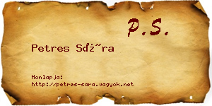 Petres Sára névjegykártya